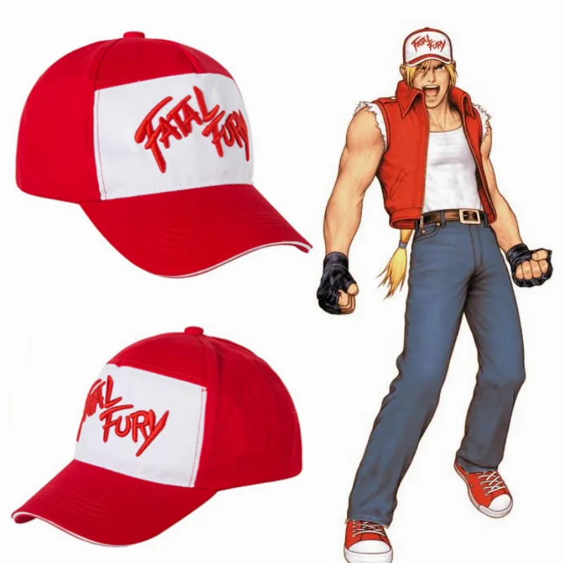 Games Terry Bogard Baseball Cap King of Fighters Embroidery Cotton Fatal Fury Hat Cosplay Adjustable Unisex Outdoor Prop Gift