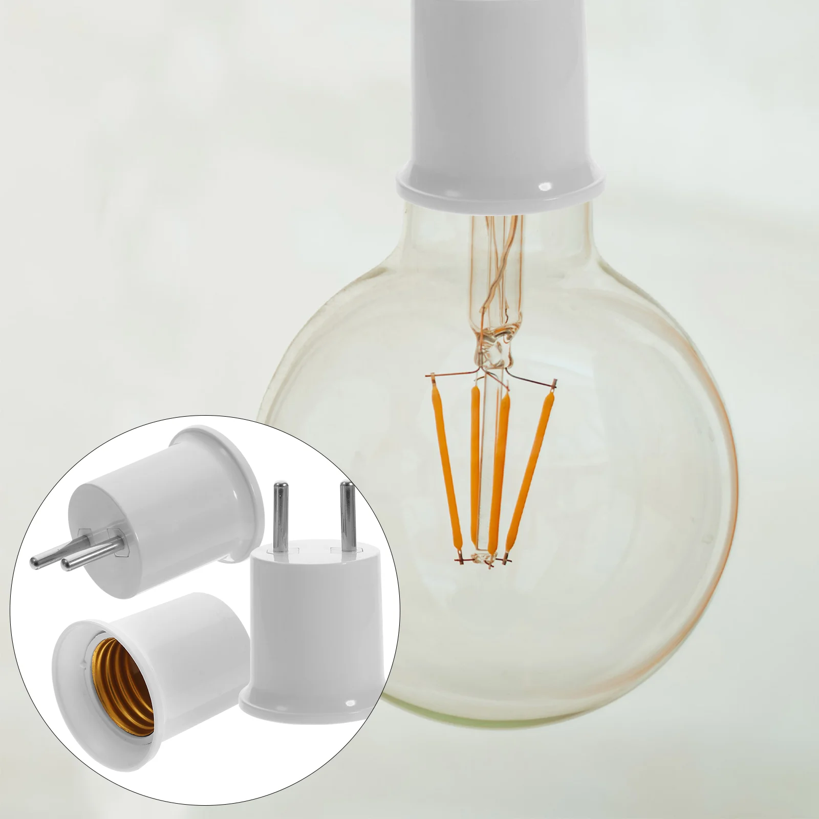 

3 Pcs E26 Conversion Socket Plug in Light Bulb Plastic Thread Wall Bulbs Copper Threaded Lamp Holder E27