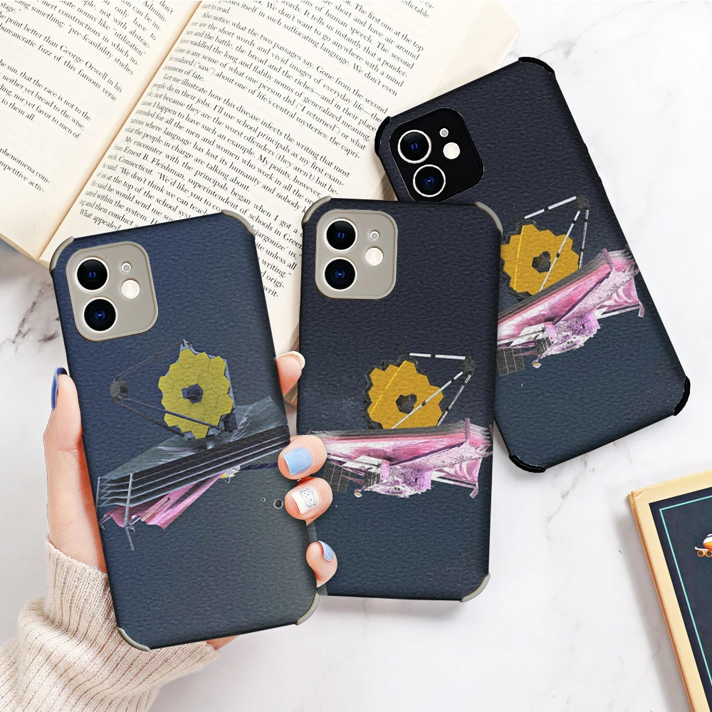 Чехол James Webb из шкуры ягненка с космическим телескопом для iphone 13 12 11 Pro MAX MiNi 7 8 plus SE2020 X XS XR, мягкая задняя крышка