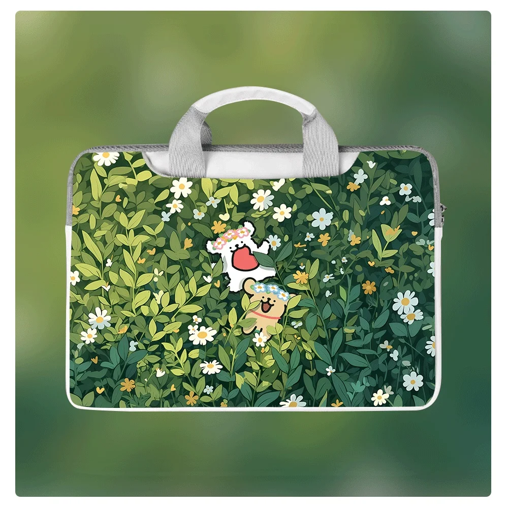 

Cute Animal Puppy Laptop Case Anti-Strangle Handle Waterproof and Shockproof 12-16 Inch for Apple Dell Tablet Case Storage Bag