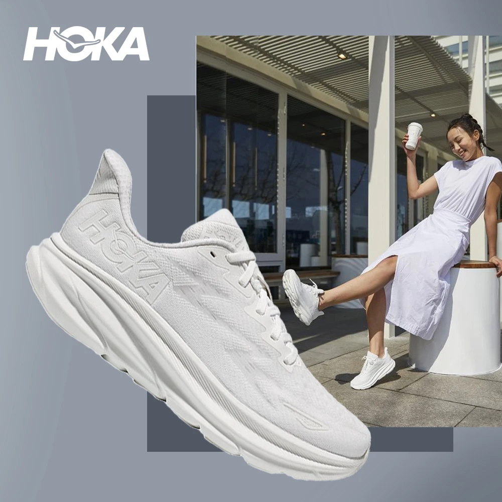 

Hoka One One Clifton 9 Running Shoes Mens and Women's Lightweight Cushioning Marathon Absorption Breathable