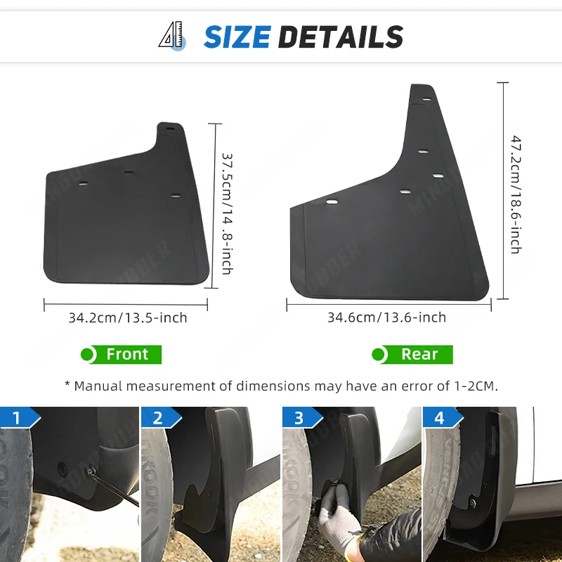 For Mitsubishi Pajero Montero 2007 - 2021 2008 2009 2010 Car Front & Rear Mud Fender Flaps Splash Guards Mudflaps Mudguard 4PCS