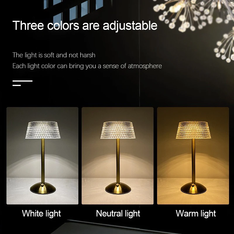 Rechargeable LED Night Light Touch Bedroom Night Lamp Bedroom Study Bedside Atmosphere Decoration Glass LED Table Lamps