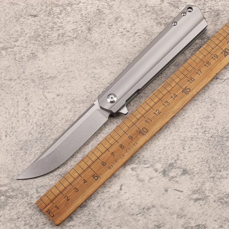 

New Hot selling D2 Steel Titanium Alloy Handle Outdoor Folding Camping Fishing Pocket Survival Fruit EDC Knife