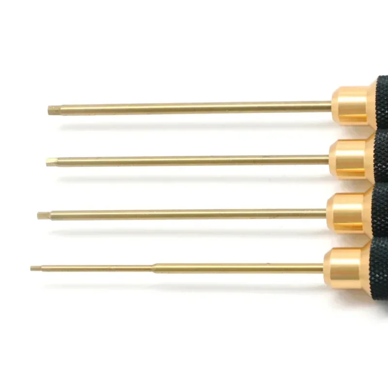 RC Tools 4 Pcs Hex Screw Driver Set Titanium Plating Hardened 1.5 2.0 2.5 3.0mm Screwdriver for Rc Helicopter Rc Toys (1 Set)