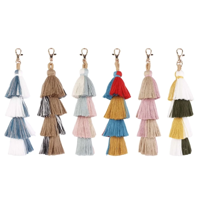 Elegant Tassels Keychain Giveaway Charm Schoolbag Phone Pendant Stylish Tassels Keychain Ornament Pastel Color