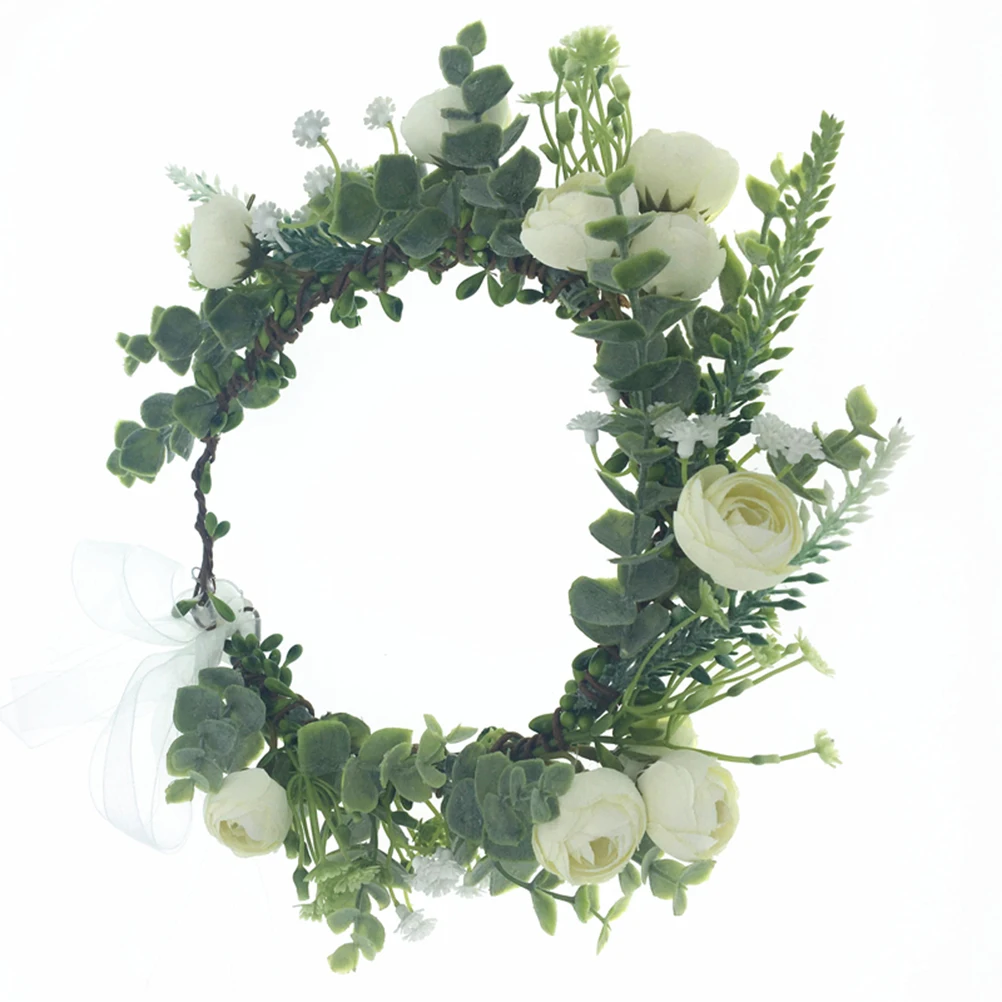 

1pc Floral Bridal Hair Hoop Elegant Wedding Headwear Lightweight Party Accessory White For Masquerade Costume