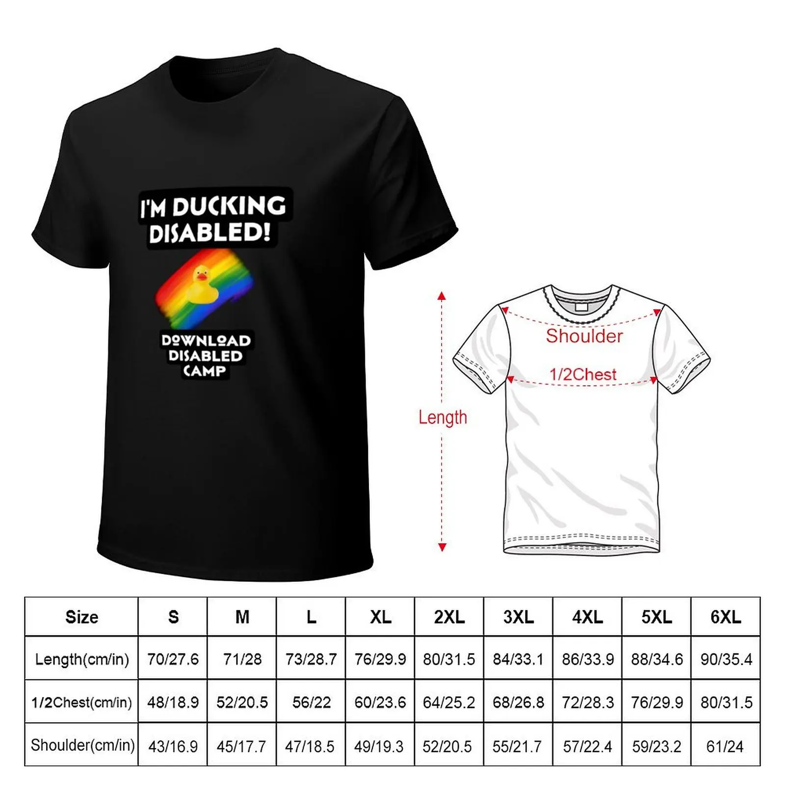 Disability Duck T-Shirt Heavy Duty Casual Work Tee