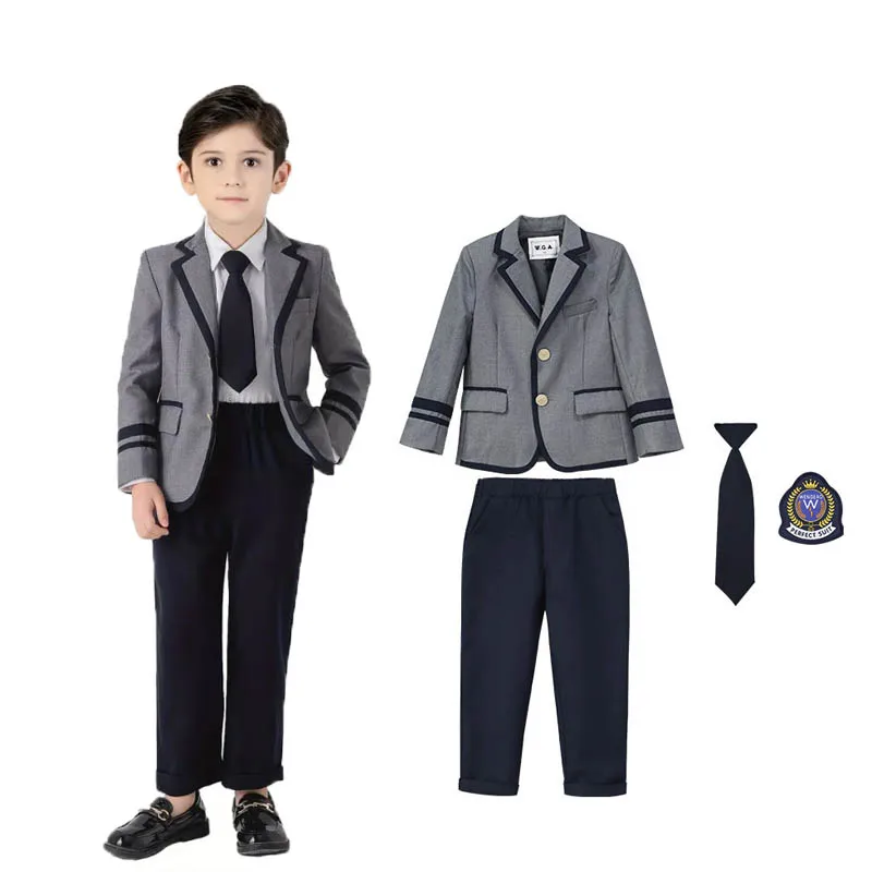 

Комплект школьной формы для подростков: весенняя куртка, брюки, юбка. Костюм в британском стиле для мальчиков и девочек. Наряд для выступлений, детский костюм для детского сада.
