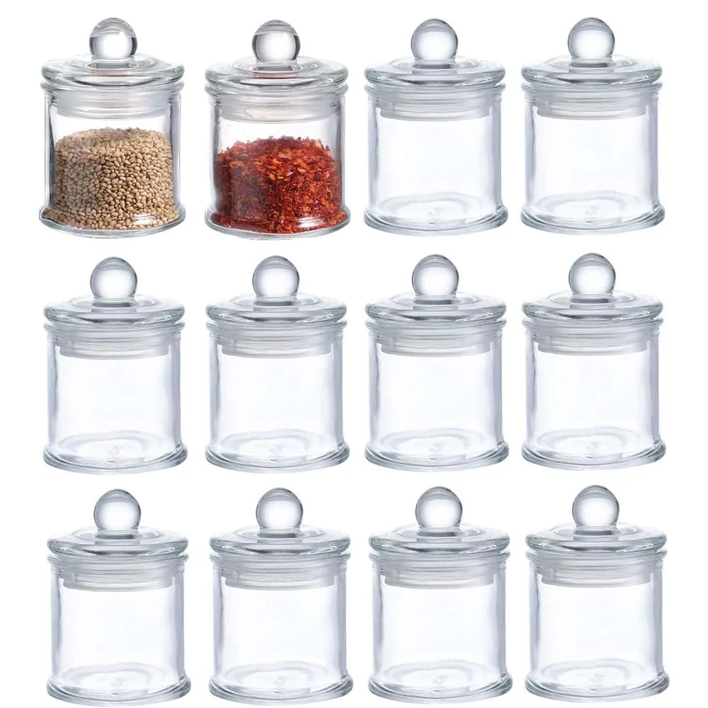 5/12Pack 3oz Small Glass Storage/Spice Jars Kitchen/Bathroom Organizer,Canisters,Food Storage,Arts/Crafts Project,Decoration