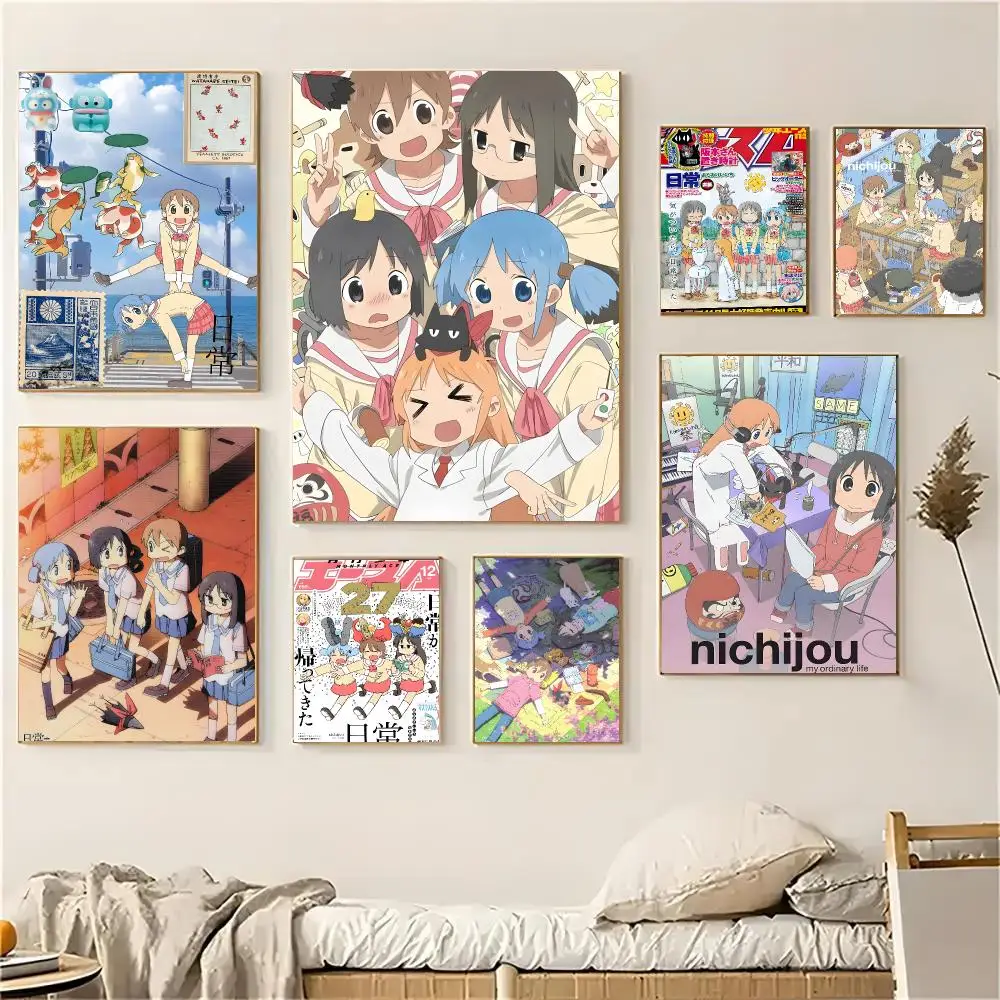Japanese anime N-Nichijou Poster Self-adhesive Decal Living Room Bedroom Party Bar Decor Moisture-proof Fade-resistant