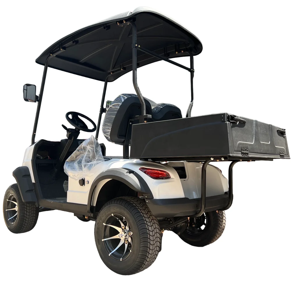 

2024 New 4-Wheel Electric Golf Cart 5KW 60v Lithium Battery Golf Cart Li ion Battery Pack 48v For Sale With Rear Cargo Box