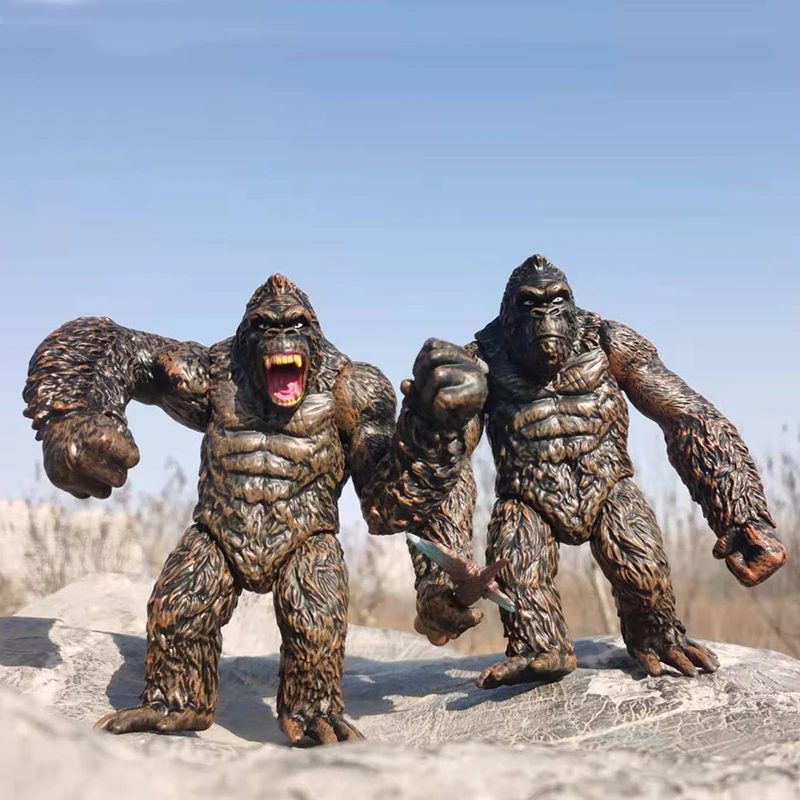 جودزيلا كينغ كونغ فيلم جمجمة جزيرة الغوريلا Kingkong الشكل الكبير لينة الغراء جمع عمل الشكل نموذج لعبة هدية