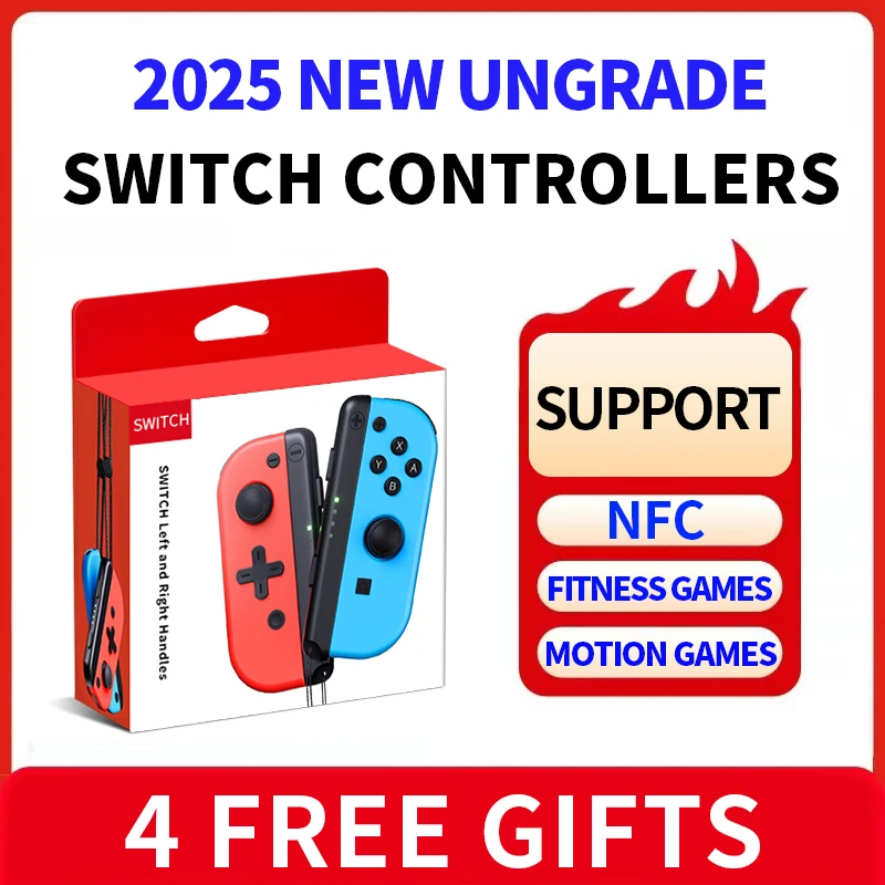 Wireless Switch Joypads, Switch Controller Compatible with Switch/OLED/Lite,Joy Pads for Switch Support NFC FITNESS RING