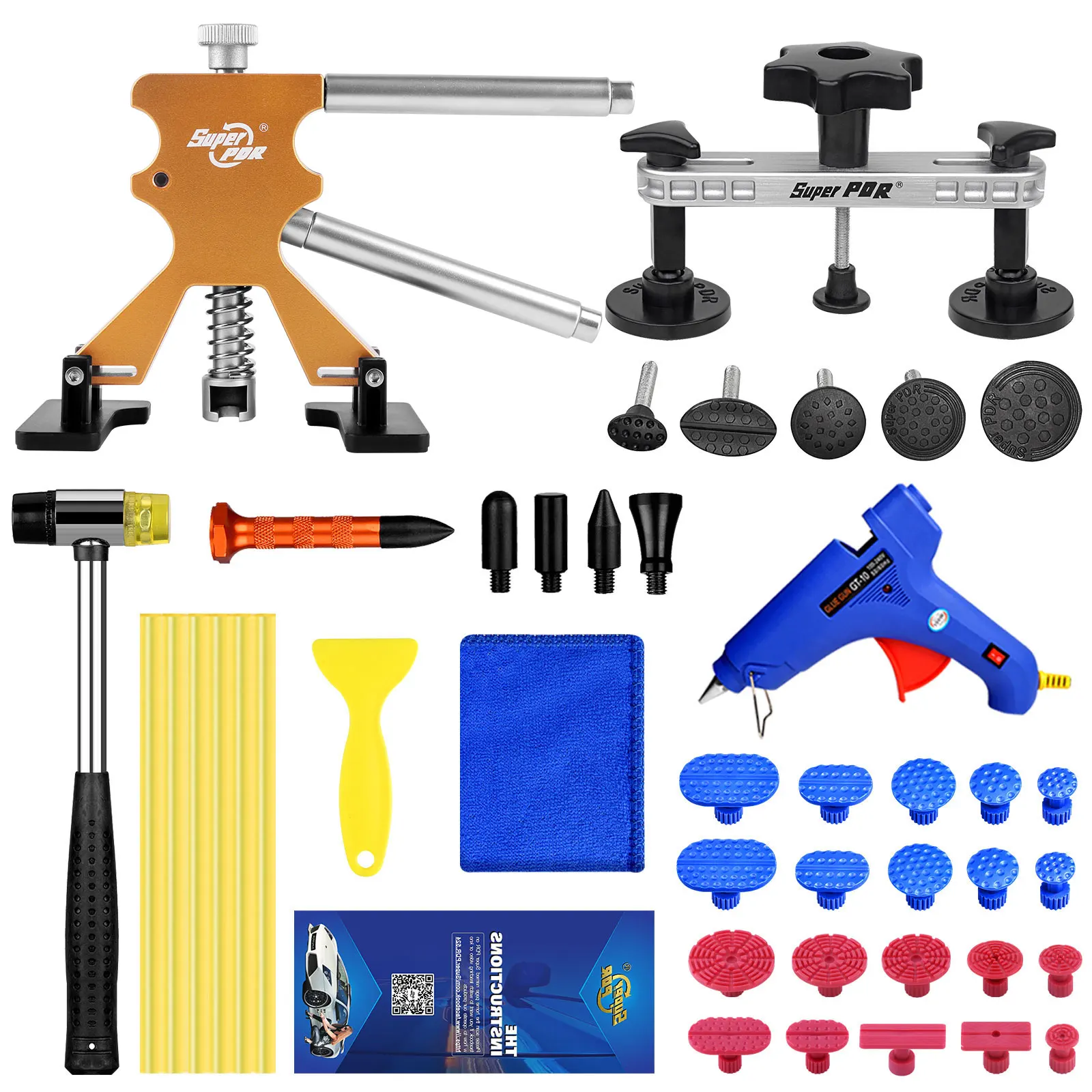 

PDR Auto Sheet Metal Dent Repair Tools Car Body Paintless Mix Size Suction Cup Puller Set Automobile Maintenance Renovate Kit