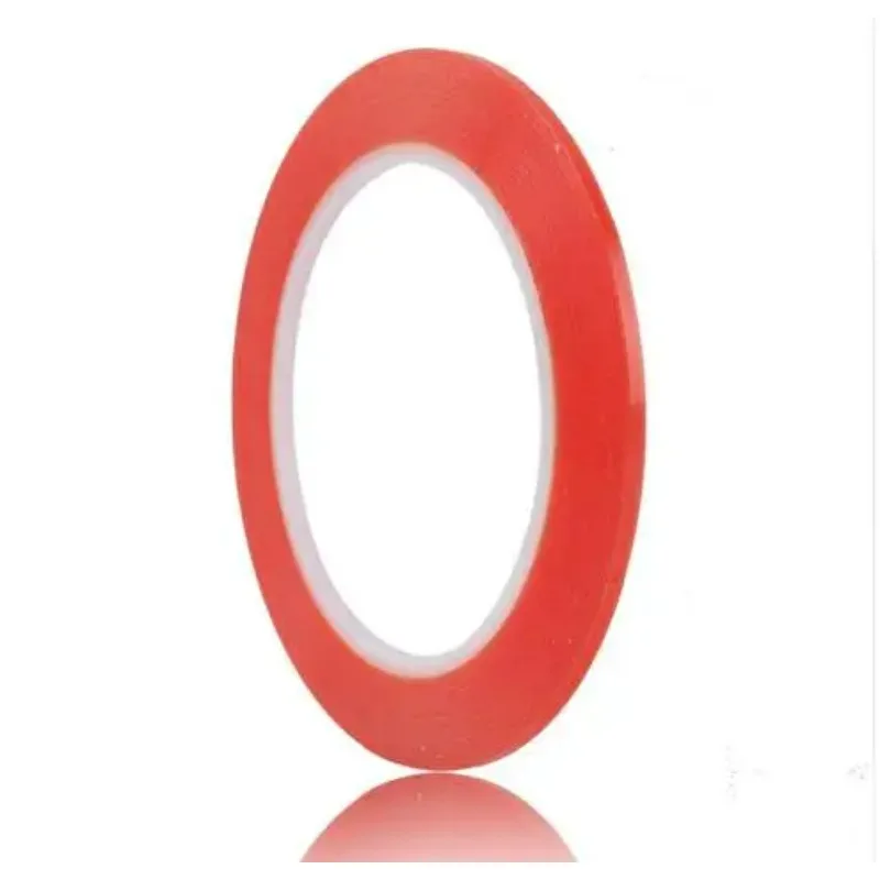 5mm*25m Red Double Sided Tape Plastic Adhesive Sticky Glue for PC Cellphone LCD Screen Super Strong Stickiness Repair Ultra Thin
