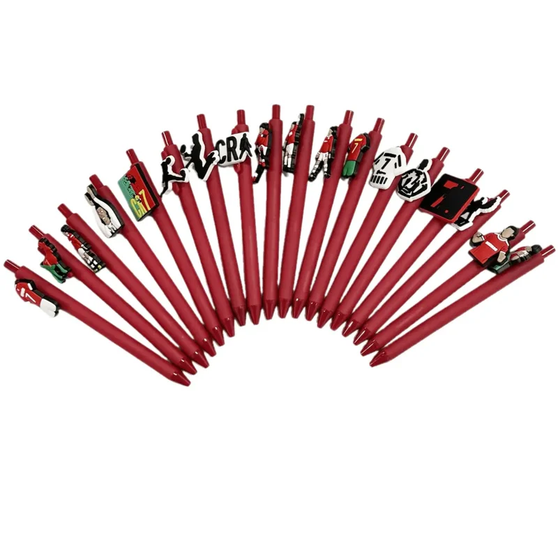 6/12/18 قطعة سلسلة حمراء أقلام كرة القدم على شكل مروحة أقلام حبر جاف عشاق كرة القدم هدية أقلام هدايا لمحبي كرة القدم #6