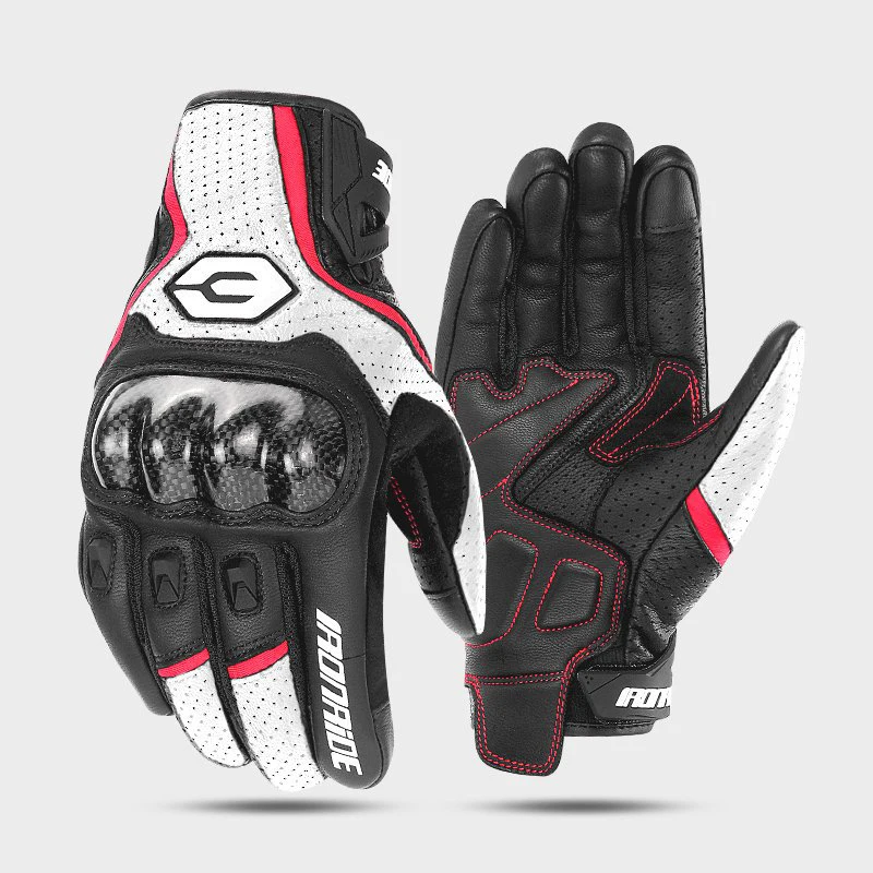 Carbon Fiber Motorcycle Gloves Cowhide Leather Motorbike Motocross Gloves Anti-slip Protective Gear Touch Screen Guantes Moto