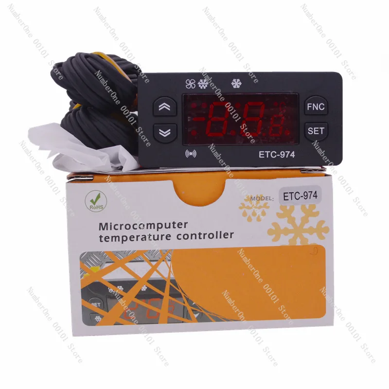 ETC-974 Electronic Digital Thermostat, Microcomputer Temperature Controller with Defrost Function, Adjustable Control Instrument