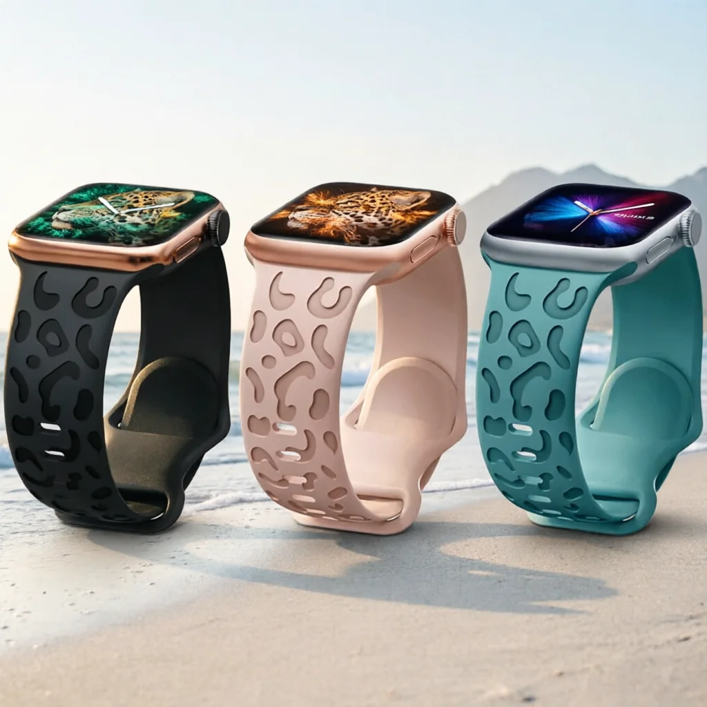 Leopard Strap For Apple Watch Band 45mm 44mm 46mm 42mm 41mm 40mm 49mm Engraved Correa Bracelet iWatch Series 11 10 9 8 7 SE 6 5