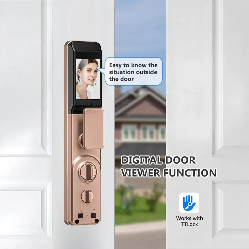 Facial Tuya Wifi Ttlock Fingerprint Smartlock Automatic 3d Face Recognition Door Lock Digital Smart Lock With Camera