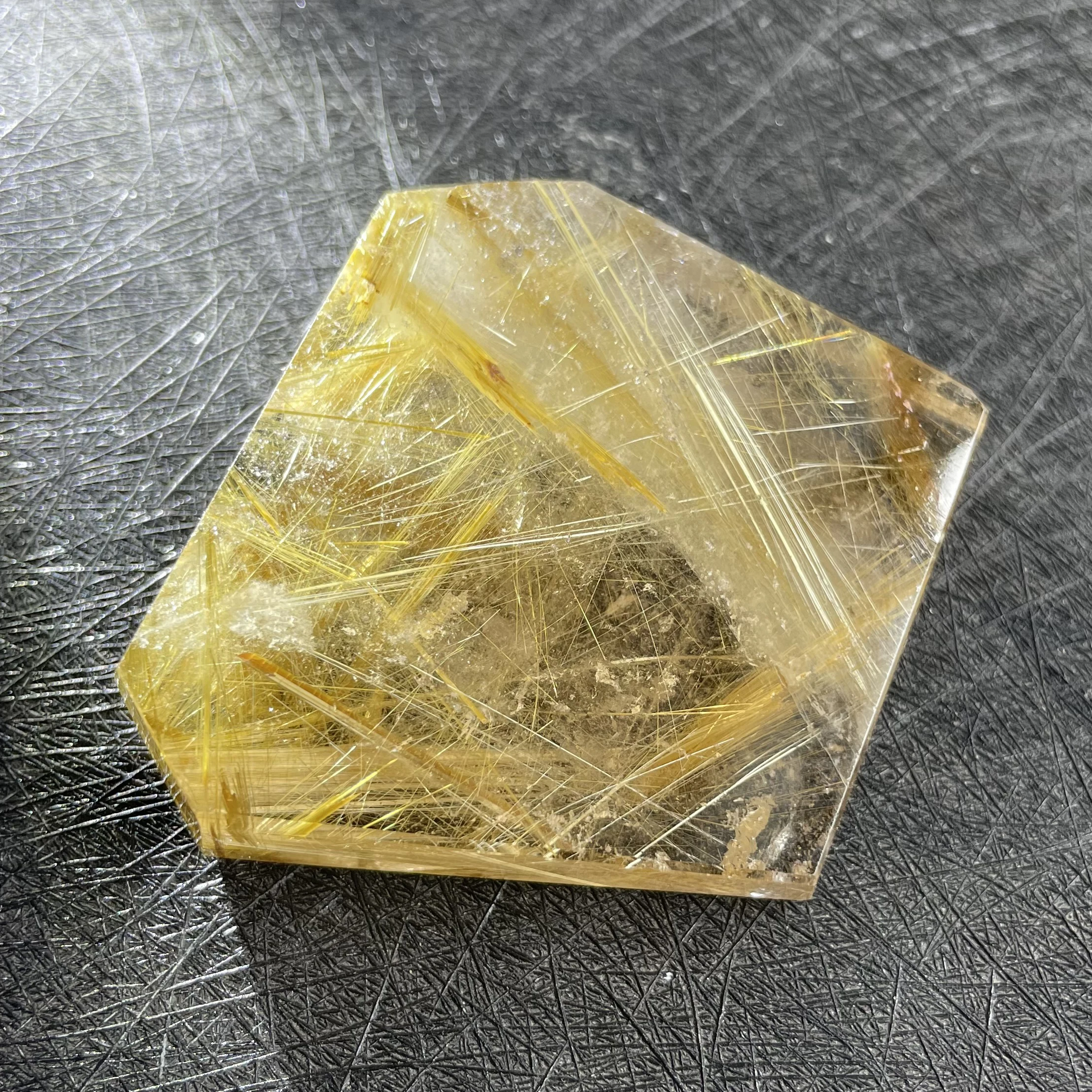 Natural Stone Golden Quartz Rutilated Free Form Crystal Rock Decoration Rough Polished Healing