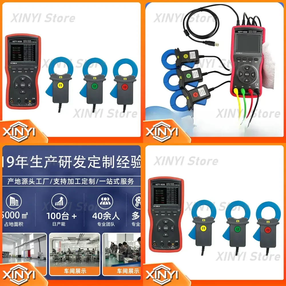 Digital Phase Voltammeter 600V for Digital Double Clamp Phase Voltammeter for Electrical Testing Multimeter for AC Voltage
