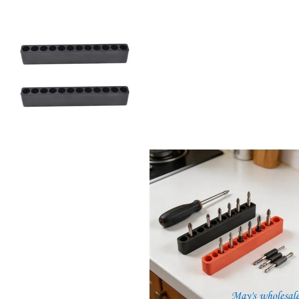 Portable Air Tool Bit Holders Electric Screwdriver Bit Organizers For 6.35Mm Shank Bits In Red Or Black Color 448A
