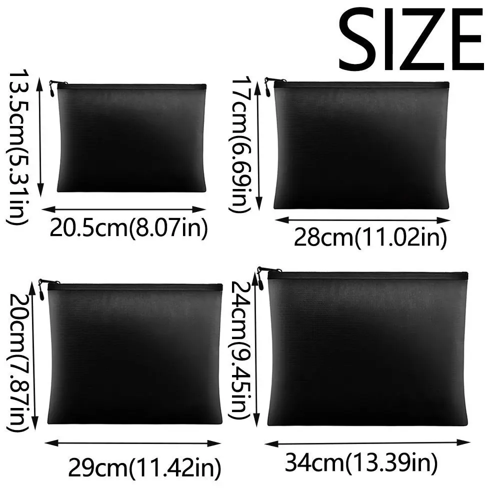 Water Resistant Filing Organizer Pouch with Zipper Sturdy Fireproof Storage Bag Durable Double Closure Protection