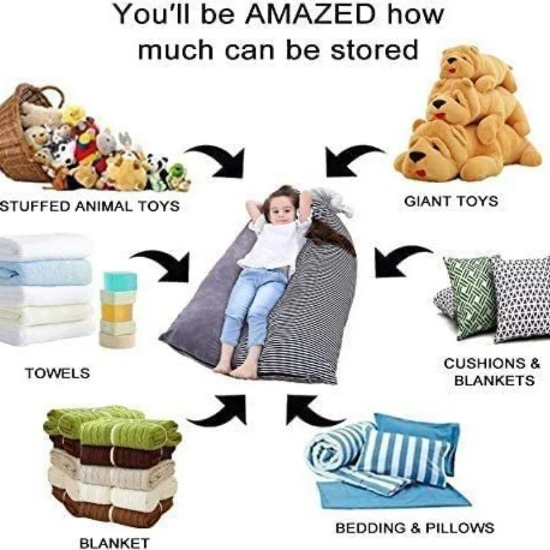 حقيبة حبوب تخزين حيوانات محشوة ، حقيبة تخزين ألعاب دمية قطيفة ، مقعد ، منظم صالة ، ديكور للأطفال ، وسادة أطفال لغرفة المعيشة #2
