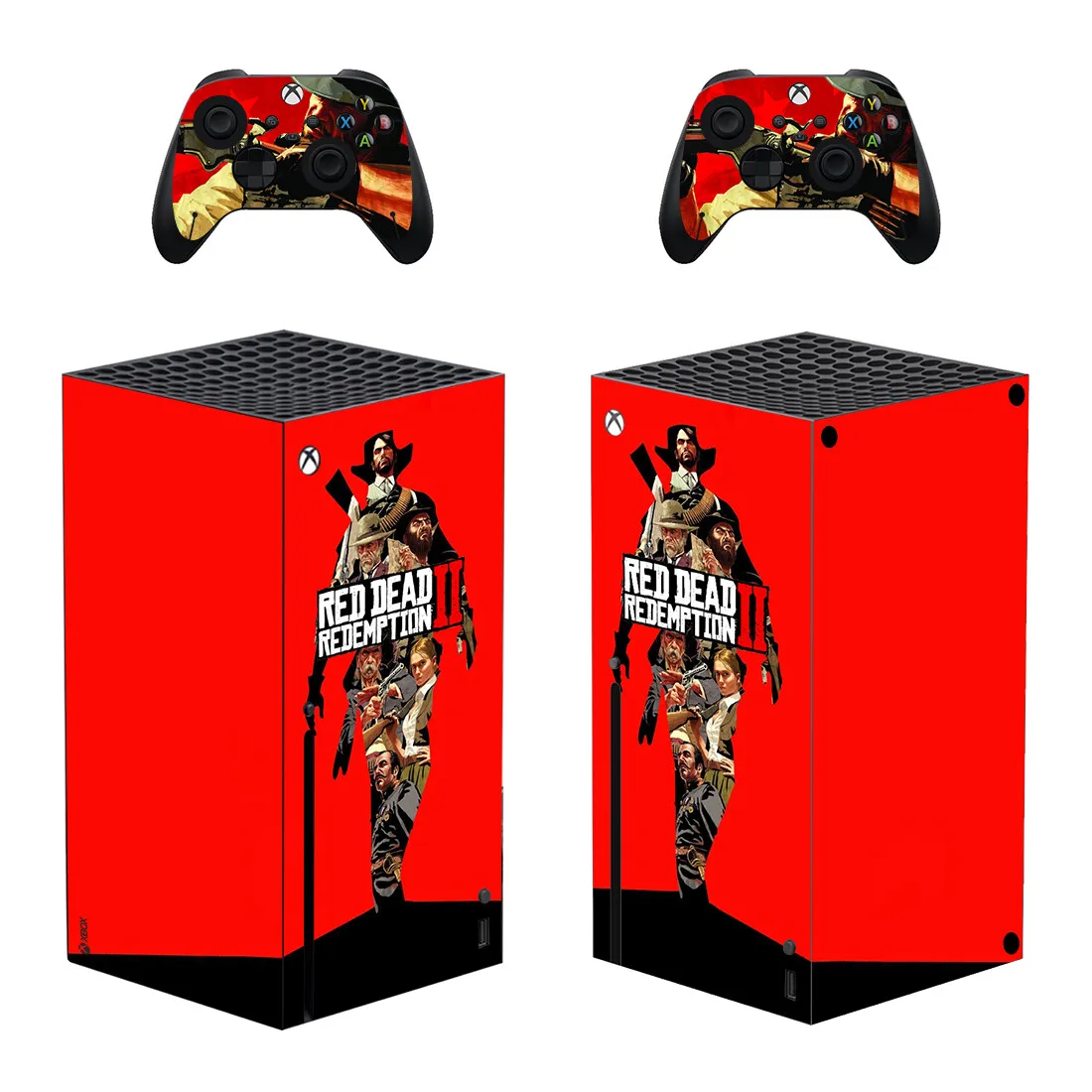 Red Dead Redemption 2 Skin Sticker Decal Cover for Xbox Series X Console and 2 Controllers Skins Vinyl