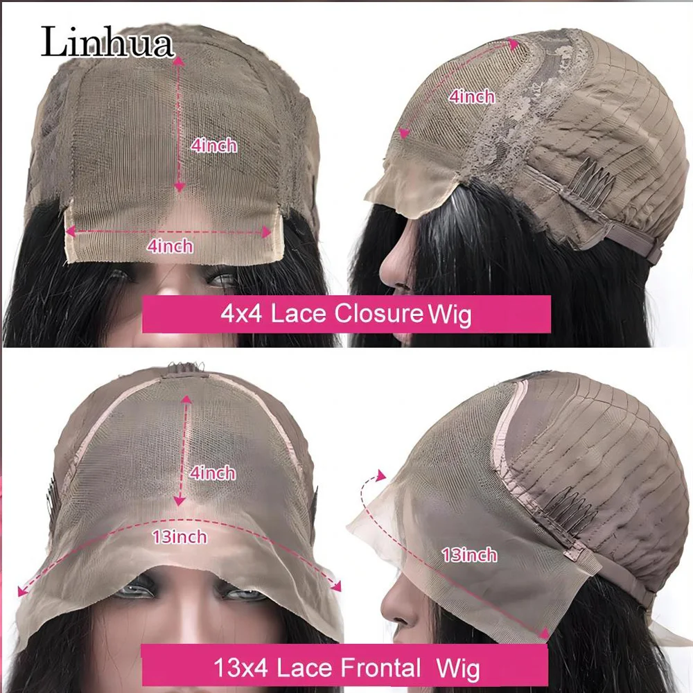 Linhua # 4 Root Orange Omber Brown Body Wave 13x4 Transparent Lace Wigs Remy 13x6 Lace Frontal Wig Preplucked 4x4/5x5 Lace Wig