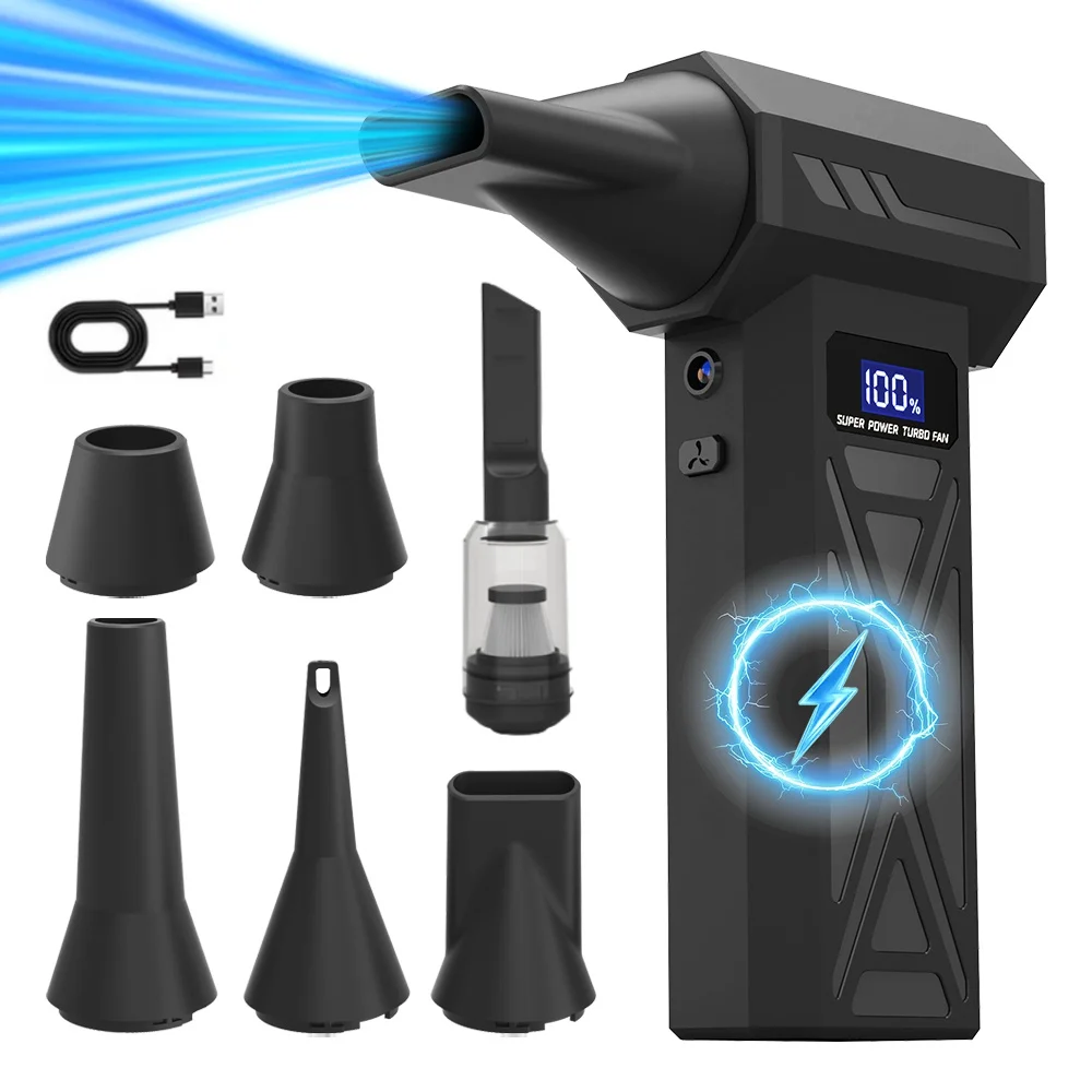 

Handheld Mini Turbo Jet Fan 880000RPM Powerful air Blower Compressed Air Duster for Car Dryer/PC/Home Brushless Cleaning Tool