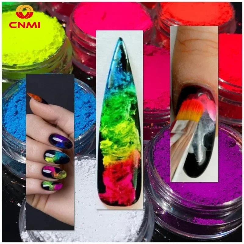 100g/bag Neon Acrylic Powder Phosphor Pigment DIY Fluorescent Resin Powder Nail Art Rainbow Colorful Manicure Dust Polish Decor
