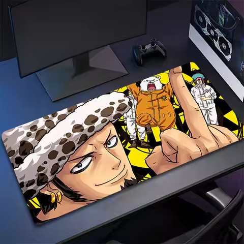 Large Gaming Mousepad O-one P-pieces Trafalgar D Water Law Computer Mousepad 900x400 Desk Pads Keyboard Mats Non-slipTable Rug
