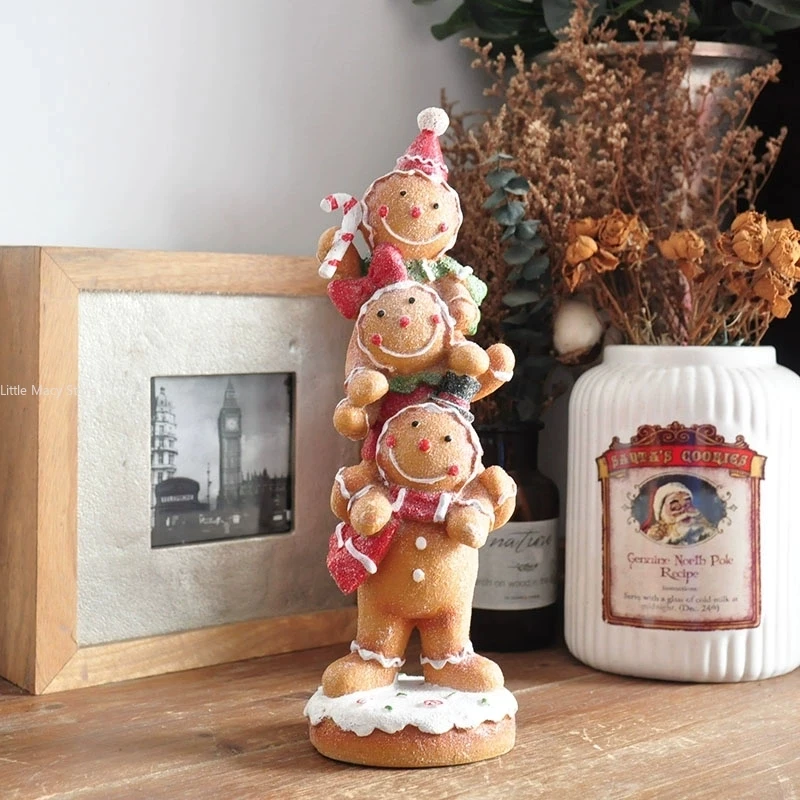 Christmas Ornament Decoration Gift Pastoral Style Hand-painted Gingerbread Man  Simple and Versatile   Living Room Decoration