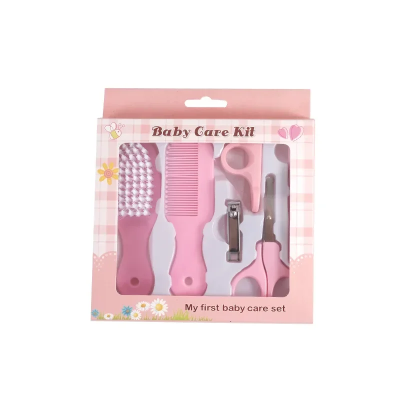 6pcs Baby Care Set Hair Comb Grooming Brush Set Nail Trimmer Scissors Clipper Hygiene Kit Healthcare Tools Sets for Toddler Gift