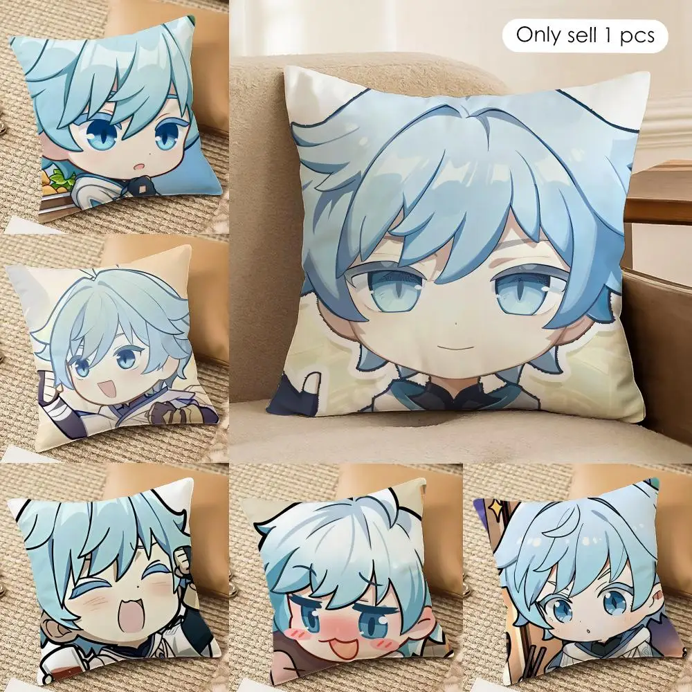

Милая наволочка Chongyun Genshin Impact из шелковистого короткого плюша с невидимой молнией, пылезащитная, для дивана, для домашнего декора