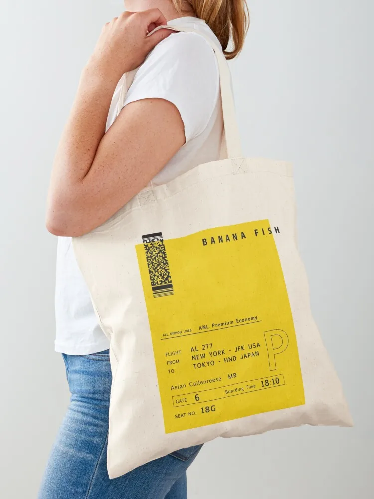 Banana Fish plane ticket Tote Bag large tote bag eco bag folding Woman shopper