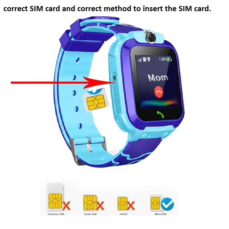 XIAOMI Q12 Children\'s Smart Watch Kids Waterproof SOS Antil-lost Phone Watch Voice Chat 2G SIM Card For Boy Girl Smartwatch Gift