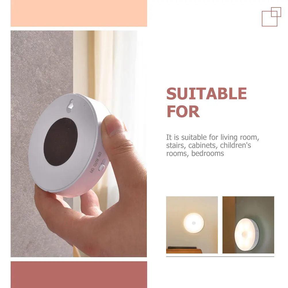 3Pcs Human Body Sensor Night Lights Compact LED Motion Sensor Lamp Operated Safe Bedroom Stair Cabinet Lighting