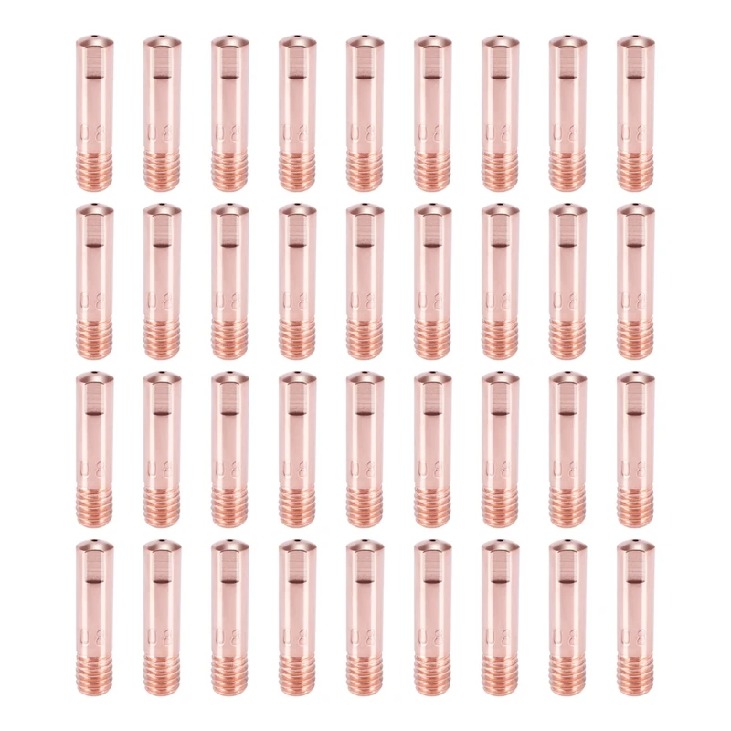 40Pcs Copper Contact Tip Welding Tip 0.8Mm Current Nozzle Welding Tip For 15AK Welding Machine MIG /  Welding Torch