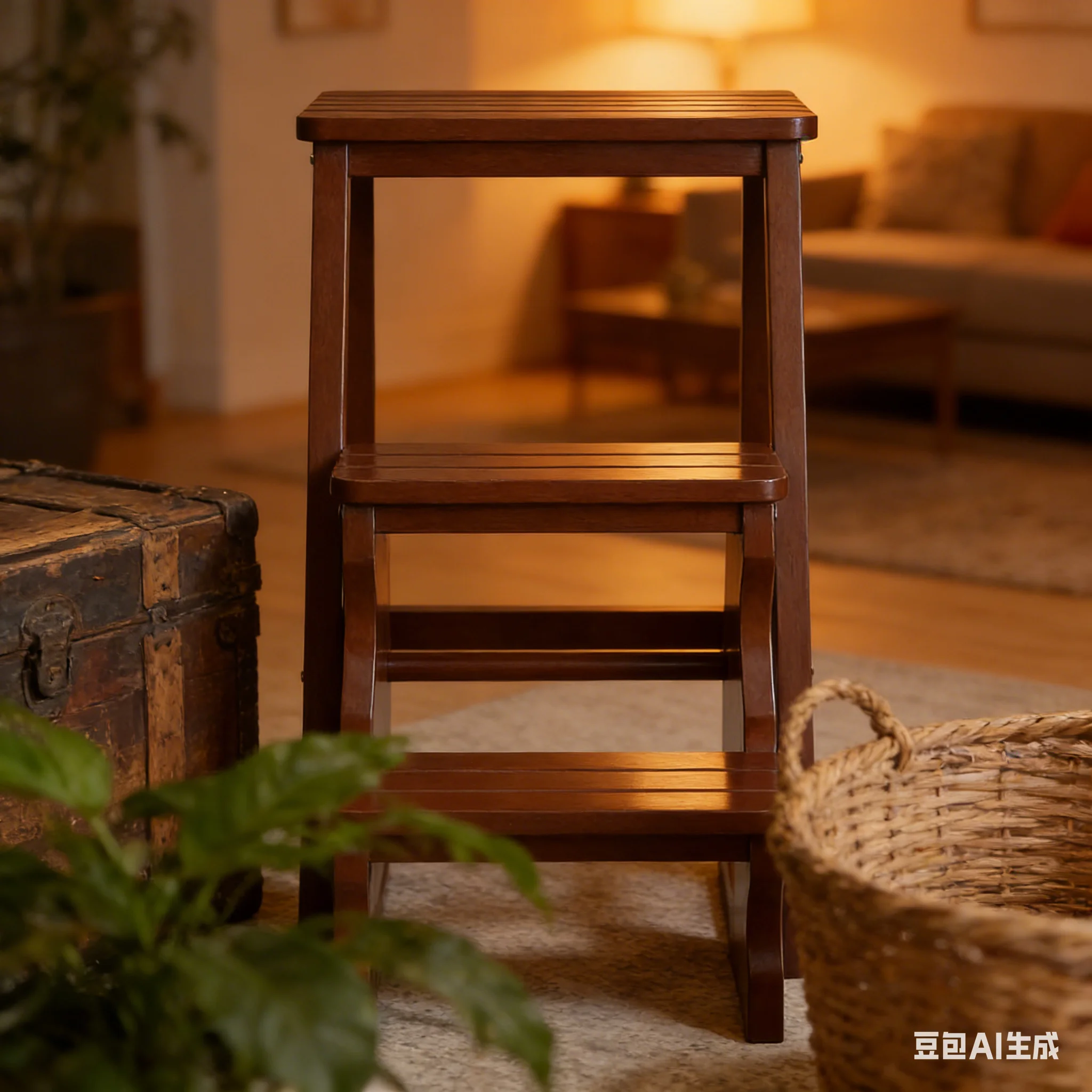 aoliviya-北欧スタイルホーム折りたたみステップスツール-はしご付き階段椅子-ウォーキング多層-リビングルームキッチン用-モダンライトb