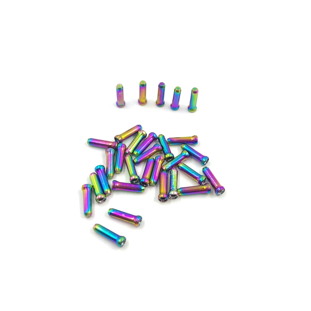 Aluminum Alloy Rainbow Bicycle Brake Shifter Wire End Caps Inner Cable Tips Crimps MTB Road Cycle Derailleur Cable Bike Parts