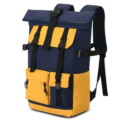 Mochila poliéster para viagens ao ar livre, estudante simplificado, alta capacidade, edição coreana, novo