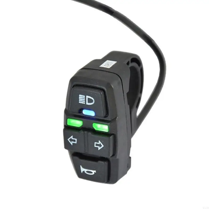 Electric Bicycles Headlight Horn Taillight Turn Set with Switching Button Skateboards Headlight Assembly Part - view 4