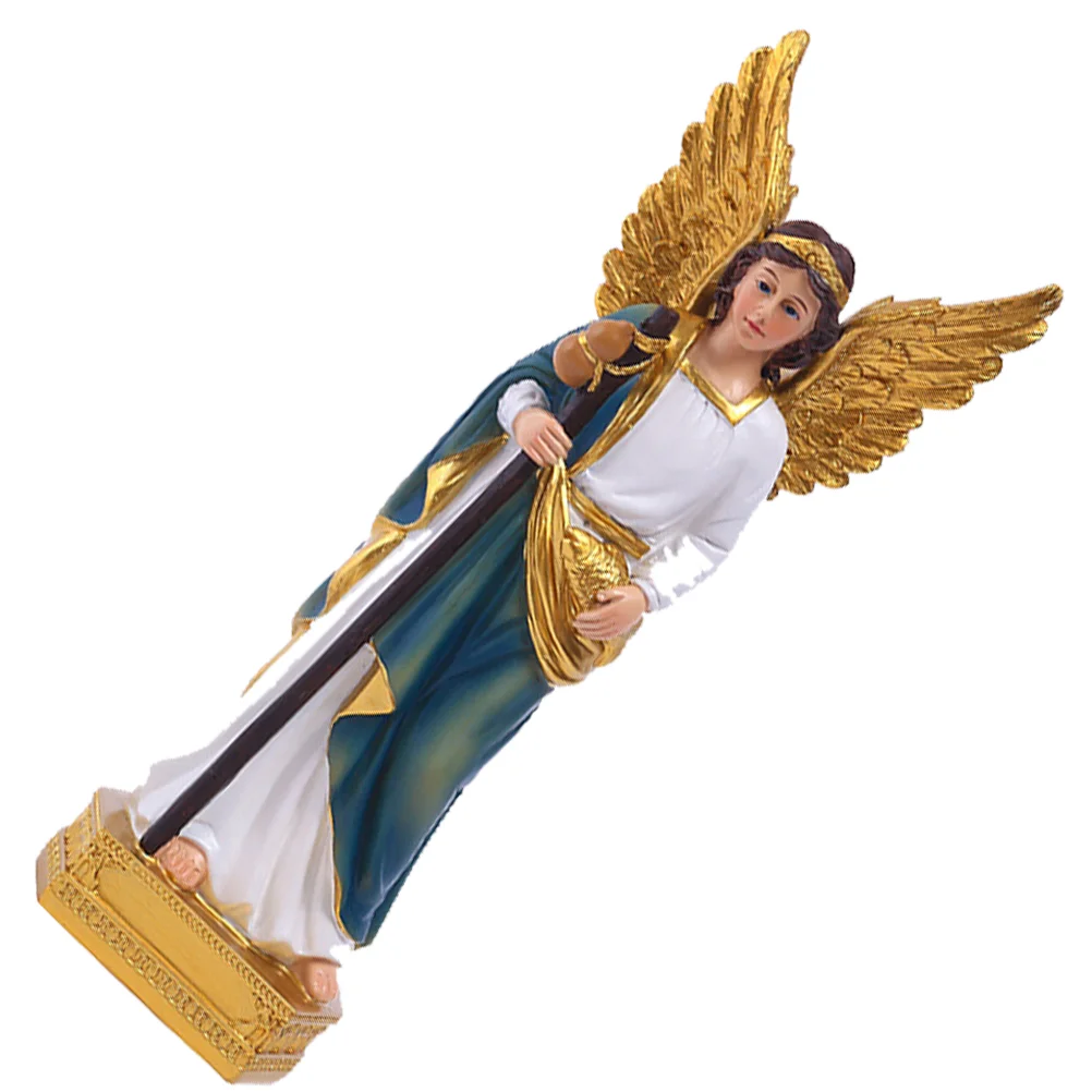 

Household Desktop Ornament Angel Statue Decor San Rafael Sculpture Religious Gift Catholicism Statue Adornment