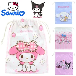 Sanrio Cinnamoroll borsa con coulisse Cute Anime Kuromi Party Gift Storage Bag Portable Women Cosmetics Wash Bag Toiletry Organizer