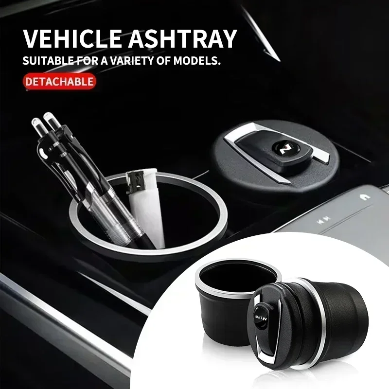 Car Ashtray LED Light Alloy Ash Tray Aluminum Cup For Hyundai I10 I20 I30 I40 IX20 IX35 Tucson Solaris Verna Azera Accessories