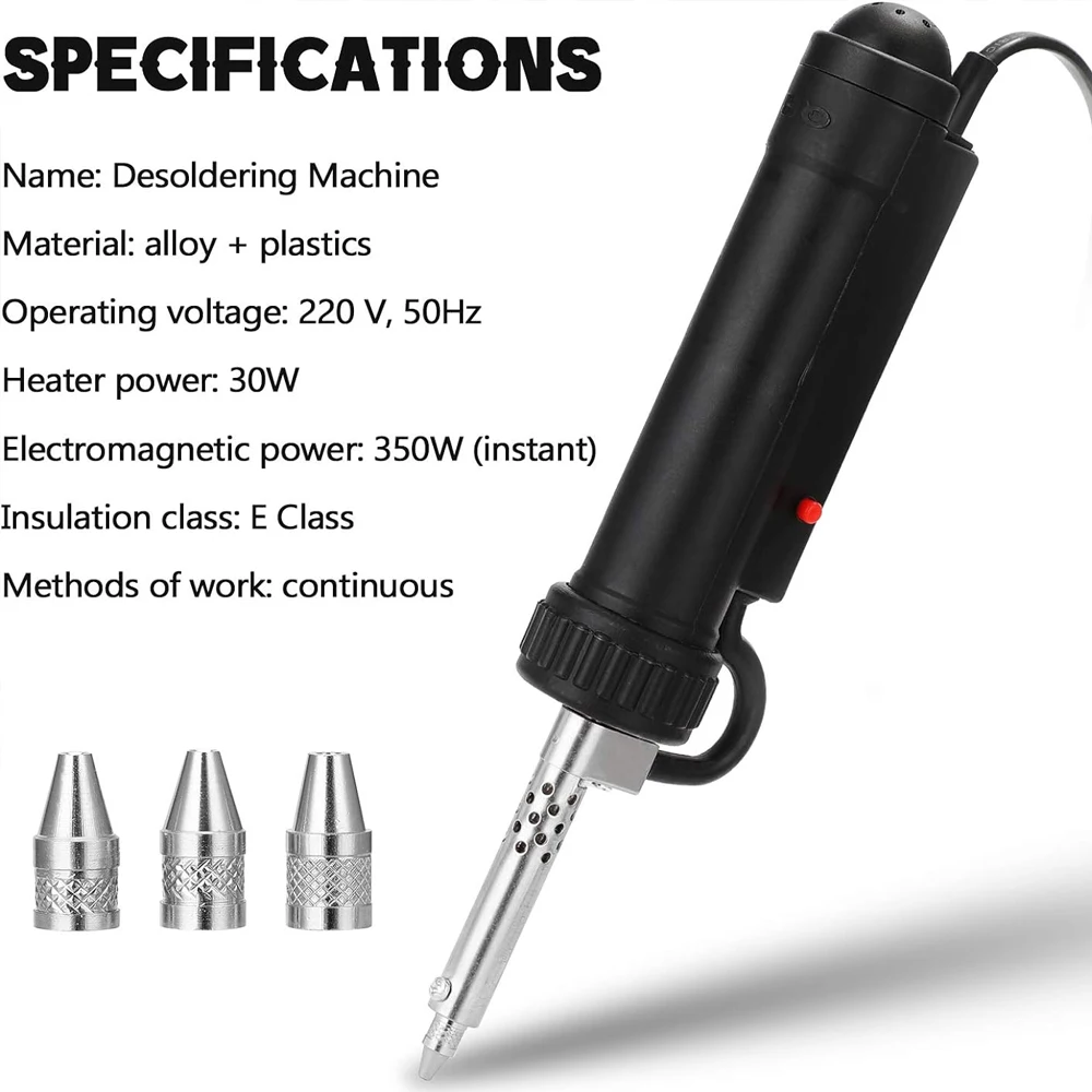 BBT-680 Electric Vacuum Solder Sucker Portable Soldering Desoldering Suction Pump Iron Gun Electric Tin Soldering Repair Tool